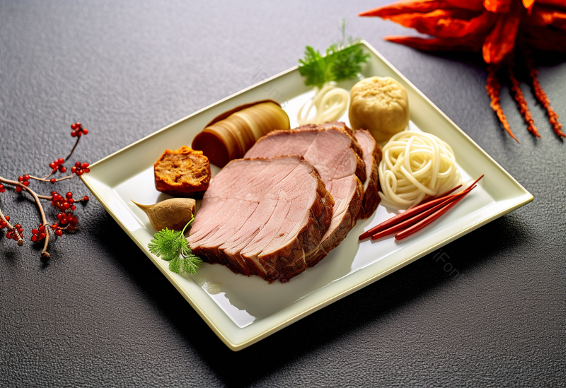 一份美味的晚餐五香牛肉摆盘拍摄,高清,摄影图,摄影图片,图片大全,摄影图免费下载